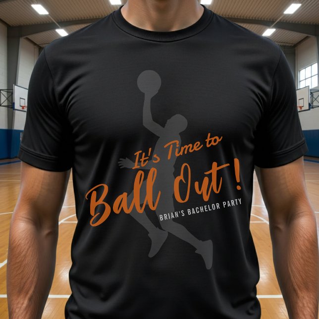 Camiseta Festa de Despedida de Solteiro de Basquete É Hora  (Criador carregado)