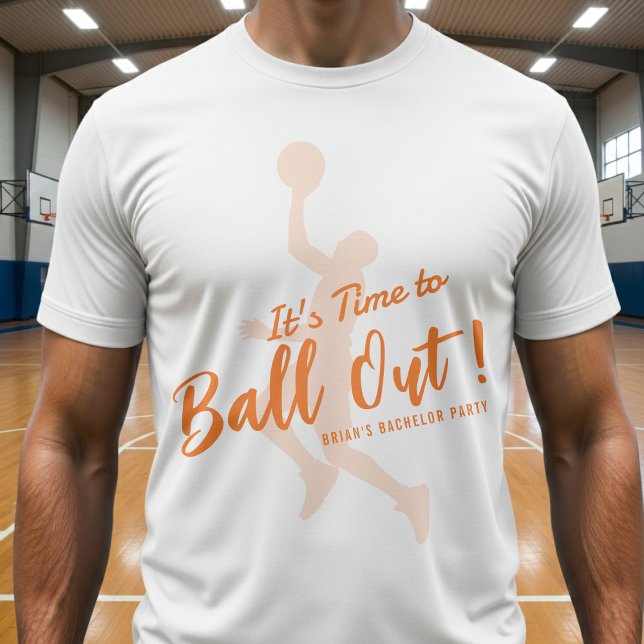 Camiseta Festa de Despedida de Solteiro de Basquete É Hora  (Criador carregado)