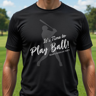 Camiseta Festa de Despedida de Solteiro de Beisebol É Hora 