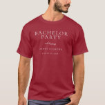 Camiseta Festa de Despedida de Solteiro Masculina Clássica<br><div class="desc">Camiseta de Festa de Despedida de Solteiro Masculina Clássica Burgundy Maroon
Siga nossa loja para muitas outras convites e designs</div>