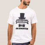 Camiseta Festa de Despedida de Solteiro Preto do Groad Squa<br><div class="desc">Façam as vossas padrinhos de casamento e o melhor homem em camisetas iguais para a vossa despedida de solteiro ou outros tiros de fotos pré-casamento. Este design de esquadrão de noivos é uma escolha excelente. Ele tem um chapéu superior e design de gravata de arco. Personalize cada t-shirt com o...</div>