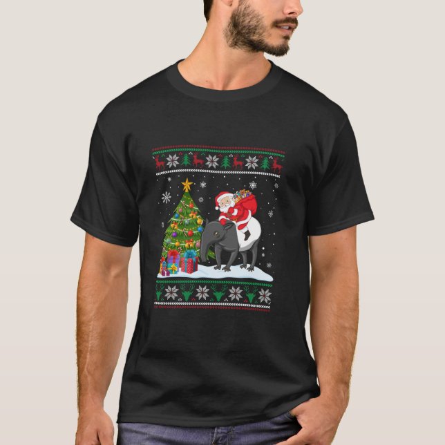 Camiseta Festa de Doador de Natal Feio Santa Claus Andando  (Frente)