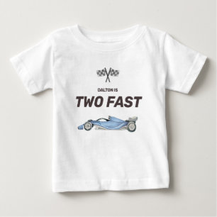 Camiseta Festa de Dois Anos de Carro de Corrida Rápido para