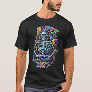 Camiseta Festa de Esqueleto de Ano Novo