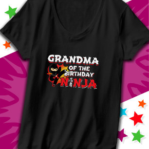 Camiseta Festa de Estilos de BD Vovó de Aniversário Ninja