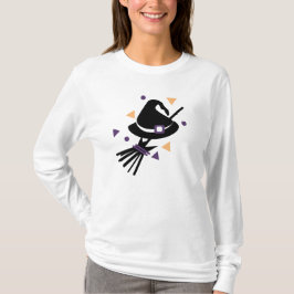 Camiseta Festa de Fantasia de Bruxa de Halloween Fofa