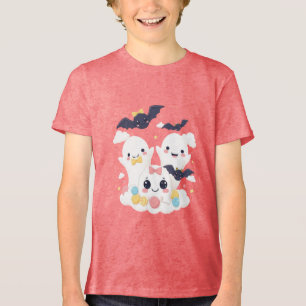 Camiseta Festa de Fantasmas Kawaii Doce e Assustadora