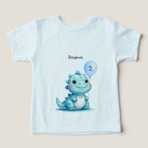 Camiseta Festa de Feliz Aniversário do Bonito Raio Dinossau