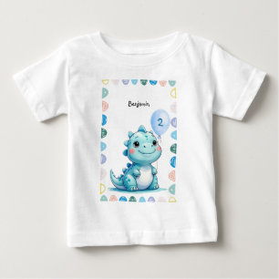 Camiseta Festa de Feliz Aniversário do Bonito Raio Dinossau