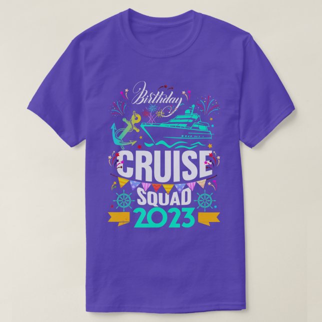 Camiseta Festa de Férias do Funny Birthday Cruise Squad 202 (Frente do Design)