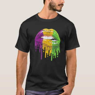 Camiseta Festa de Festas de Festas de Figuras Mulheres Lábi
