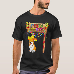 Camiseta Festa de Fiesta Mexicana Corgi Sombrero Cinco De M