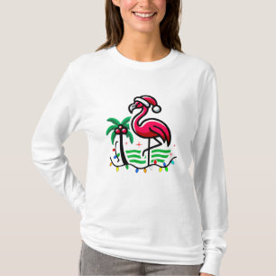 Camiseta "Festa de Flamingo de Natal"
