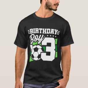 Camiseta Festa de Futebol de 3 Anos de Idade 3º Aniversário