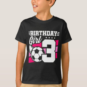 Camiseta Festa de Futebol de 3 Anos de Idade Menina de 3º A