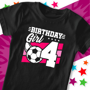 Camiseta Festa de futebol de 4 anos Festa de 4 aniversários