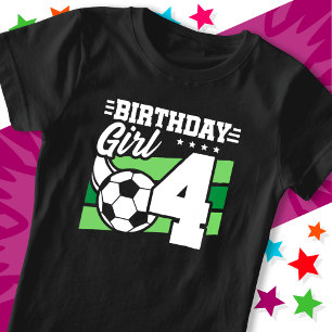Camiseta Festa de futebol de 4 anos Festa de 4 aniversários