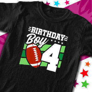 Camiseta Festa de Futebol de 4 anos Tema de 4 aniversários