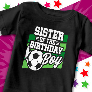 Camiseta Festa de Futebol de Crianças Irmã do Menino Aniver