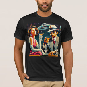Camiseta Festa de Gangster Martini da Era Espacial Las Vega