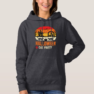 Camiseta Festa de Gato de Halloween Bruxa Caldeirão Silhuet