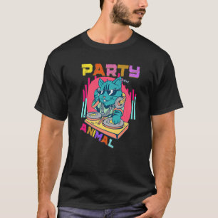 Camiseta Festa de Gato de Música House Rave Animal Gatinho