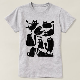 Camiseta Festa de gatos pretos