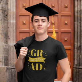 Camiseta Festa de Graduação Dourada e Branca