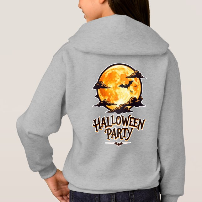 Camiseta Festa de Halloween da Lua Cheia Assustadora e Morc (Verso)