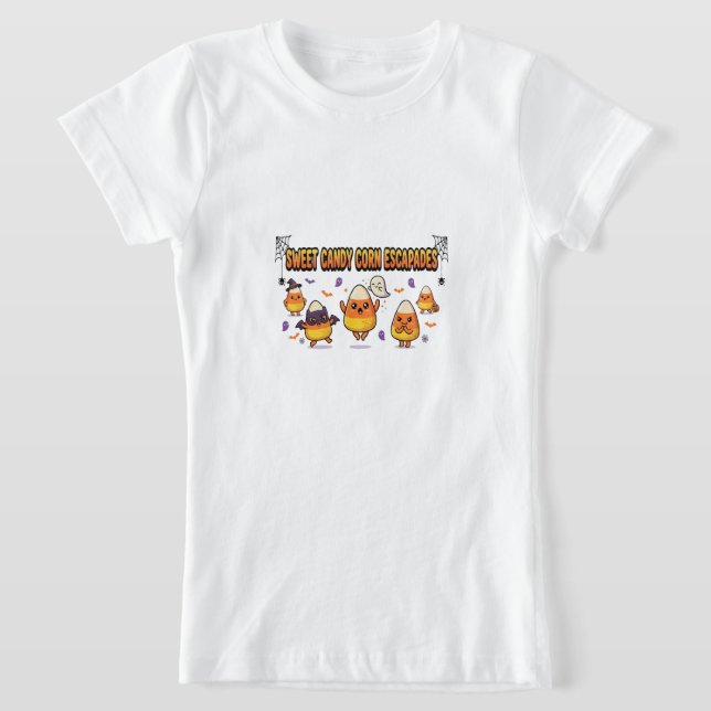 Camiseta Festa de Halloween de Candy Corn Fofa (Postura )