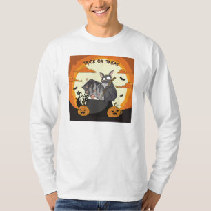 Camiseta Festa de Halloween de Morcego Assustador Fofo