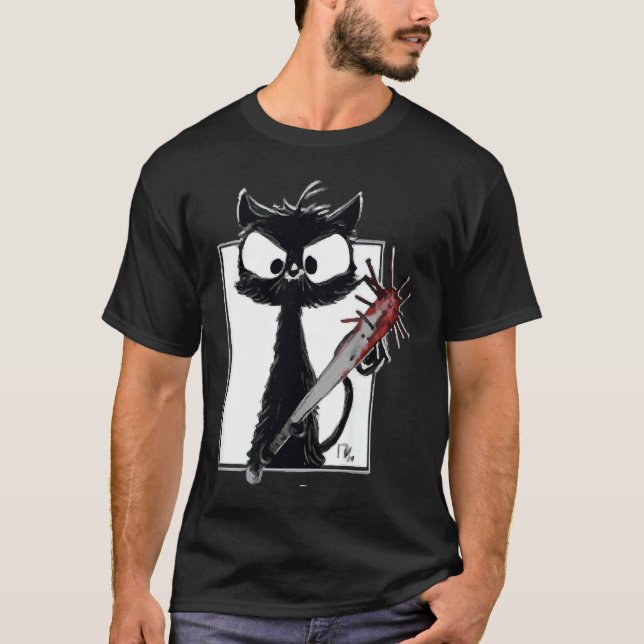 Camiseta Festa de Halloween de Terror Faca com Salpico de S (Frente)