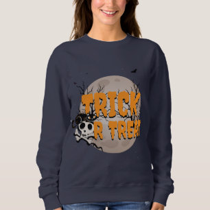 Camiseta Festa de Halloween de Truque ou Tratar Gato Negro 