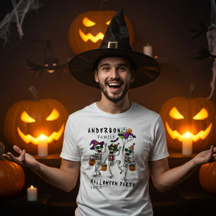 Camiseta Festa de Halloween do Nome Personalizado da Famíli