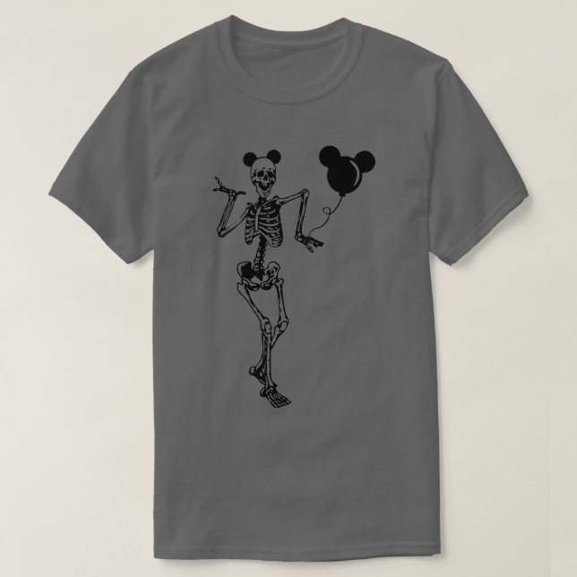 Camiseta Festa de Halloween Engraçado Dançando Skeleton  (Frente do Design)