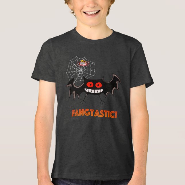 Camiseta Festa de Halloween Fangtástica Assustadora (Frente)