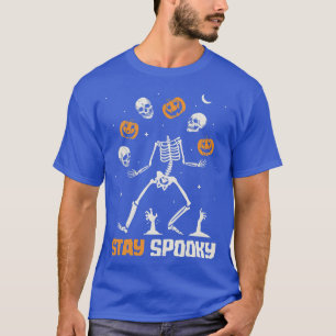Camiseta Festa de Halloween O esqueleto fica assustador de