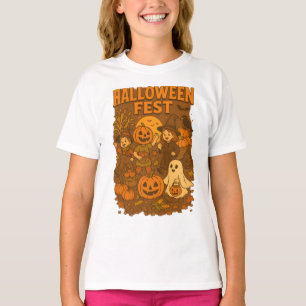 Camiseta Festa De Halloween O Outono Cai Retro Roupas Unise