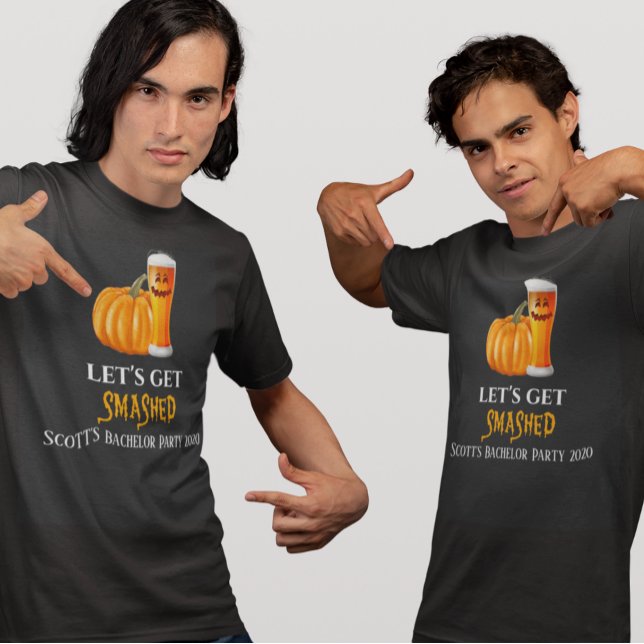 Camiseta Festa de Halloween para Solteirão Destruir Cerveja (Criador carregado)