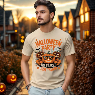 Camiseta Festa De Halloween Sem Rastreio Apenas Tenta Abóbo