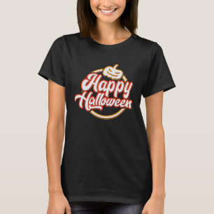 Camiseta Festa de Halloween Vintage Feliz Tripulação de Abó