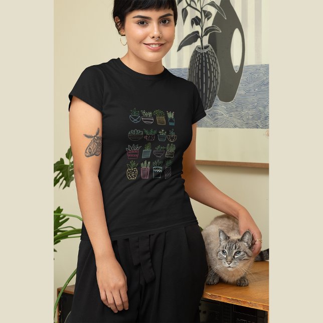 Camiseta Festa de Jardim com Potes e Flores (Criador carregado)