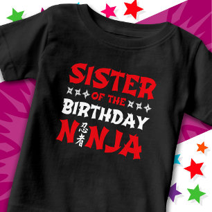 Camiseta Festa de Karate Divertida Irmã Ninja do Aniversári