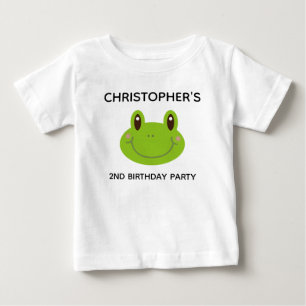 Camiseta Festa de Kids de Tema do Sapo do segundo aniversár