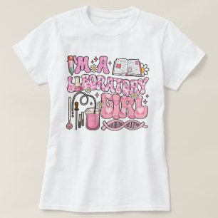 Camiseta Festa de laboratório linda. Sou uma garota de labo
