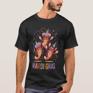 Camiseta Festa de Lagostins de Mardi Gras Engraçado Carnava