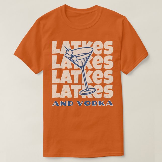 Camiseta Festa de Latkes e Vodka Hanukkah (Frente do Design)