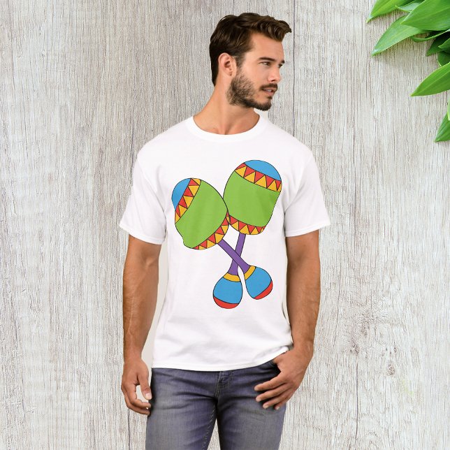 Camiseta Festa de Maracas Coloridas Música (Criador carregado)