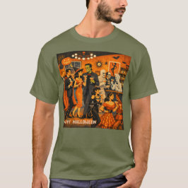 Camiseta Festa de Martini de Halloween no Estilo Moderno de