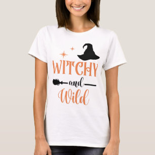 Camiseta Festa de Mulher do Halloween da Broom Wilchy